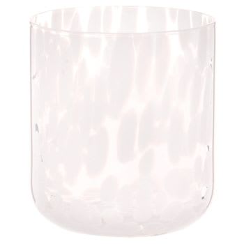URANIE - Lot de 2 - Lumignon en verre à motif tacheté blanc