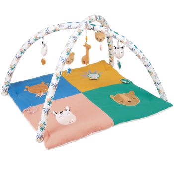 MADRID - Quadratischer Spiel- und Lernteppich für Babys mit Tieren, mehrfarbig