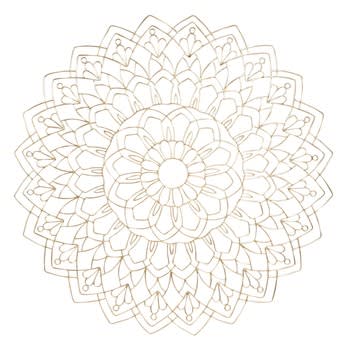 MANDALOR - Mandala muurdecoratie van goudkleurige metalen draden D80