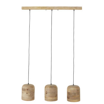 KALINA - Mangohouten hanglamp met drie lampenkappen