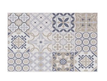 LISBOA - Mantel individual de vinilo con motivos decorativos de azulejos de cemento multicolores