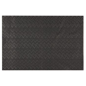 MARTIAL - Lote de 4 - Mantel individual negro con motivos decorativos en zigzag
