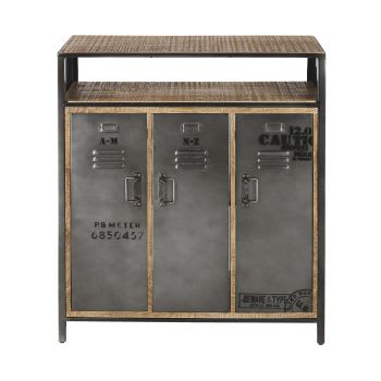 Manufacture - Mueble bar de madera de mango y metal negro