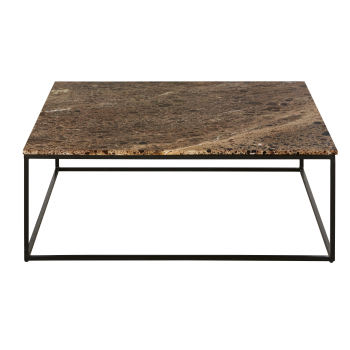Marble - Table basse carrée en marbre marron L100