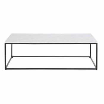 Marble - Tavolino basso in marmo bianco e metallo nero