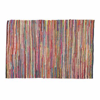 ROULOTTE - Meerkleurig tapijt van gerecycleerd katoen en jute 160 x 230 cm