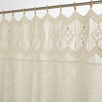 Halbtransparenter Vorhang mit Ösen, du Maisons ROMANTICA Monde weiß, 130x245 | cm