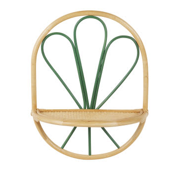 ISSA - Mensola in rattan verde e beige