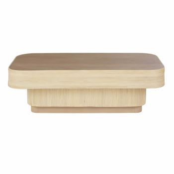 Mesa baja de madera de caoba y cálamo, L. 135
