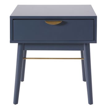 Penelope - Mesa de cabeceira com 1 gaveta azul-escura