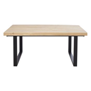 Malouine - Mesa de jantar para 6/8 pessoas com tábuas de madeira de carvalho maciça comprimento 180