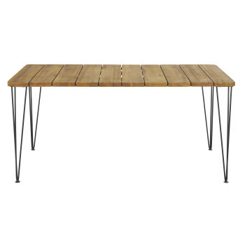 Caramba - Mesa de jardín de madera de acacia maciza para 6/8 personas, L. 160