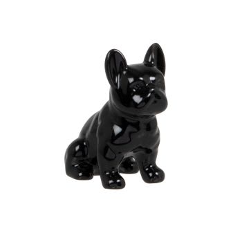 MARCEL - Set aus 2 - Mini-Hunde-Statuette aus schwarzem Dolomit, H8cm