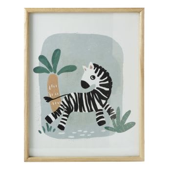 MINI JUNGLE - Kunstdruck Zebra, mehrfarbig 35x45