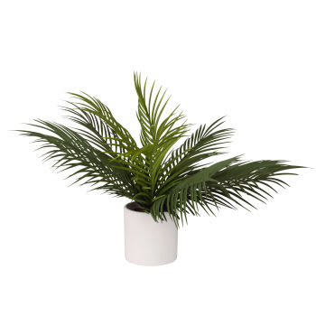 Mini palma artificiale con vaso bianco