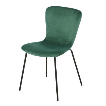Mira - Cadeira em veludo verde-abeto