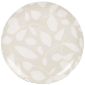 MIRAMARE - Lot de 3 - Assiette plate en porcelaine motif végétal vert et blanc