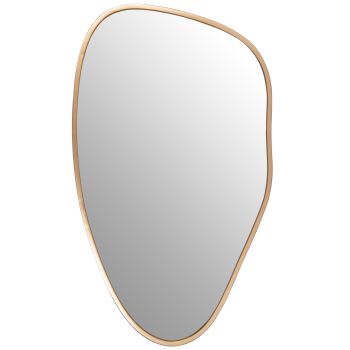GUNNAR - Miroir organique en métal doré 46x79