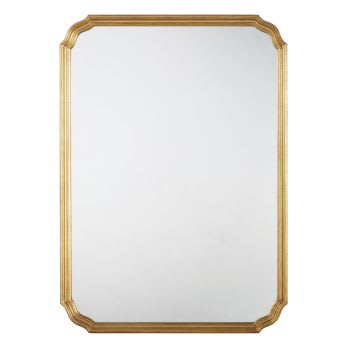 Miroir rectangulaire à moulures dorées 80x110