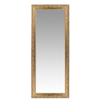 Valentine - Miroir rectangulaire à moulures en bois de paulownia doré 59x145