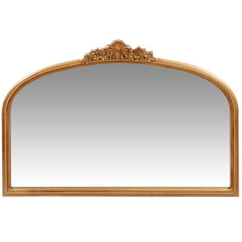 ELISABETH - Miroir rectangulaire arrondi à moulures dorées 90x60