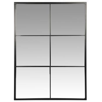 CORBARA - Miroir rectangulaire fenêtre en métal noir 60x80