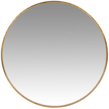 ARADAH - Miroir rond dentelle en métal doré D40