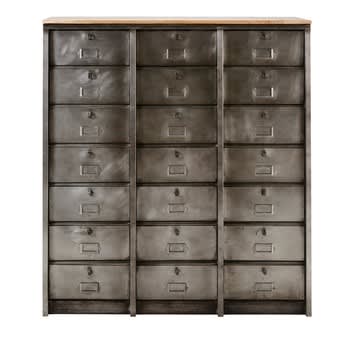 Mabillon - Mobiletto stile industriale a 21 cassetti in metallo