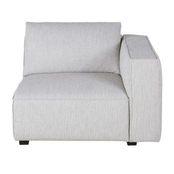 Falkor - Módulo com braço direito para sofá modular cinzento-claro mesclado