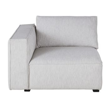 Falkor - Módulo com braço esquerdo para sofá modular cinzento-claro mesclado