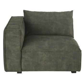 Barack - Módulo com braço esquerdo para sofá modular em veludo matizado verde