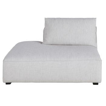 Falkor - Módulo de chaise longue esquerdo para sofá modular em tecido reciclado cinzento-claro mesclado