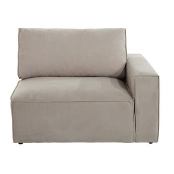 Malo - Módulo esquinero derecho de sofá de tela beige