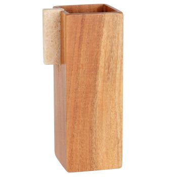 MONSEF - Vaso in legno di acacia alt. 22 cm