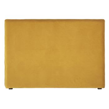 MORPHEE - Fodera per testata da letto in velluto giallo senape 180 cm