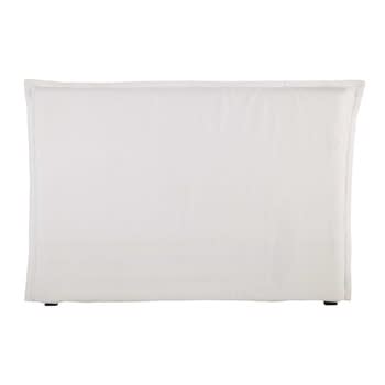 Morphee - Washed linen 160 headboard cover, white - Morphée