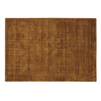 Mosterdgeel tapijt van viscose 140 x 200 cm
