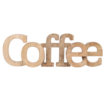 COFFEE - Mot déco murale en bois de manguier 50x16