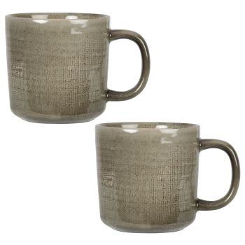 YELLOWSTONE - Lot de 2 - Mug en céramique vert kaki