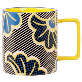 ASHANTI - Mug en grès motif végétal multicolore