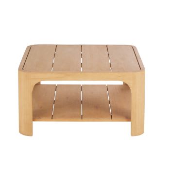 Nalya Business - Table basse carrée modulable professionnelle en bois d'eucalyptus