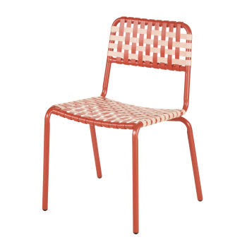 Naos Business - Cadeira de jantar de jardim profissional em metal e resina terracota e rosa pêssego
