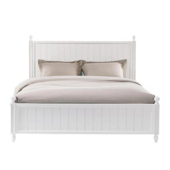 Newport - Bett aus Kiefer 160 x 200, weiß mit Lattenrost