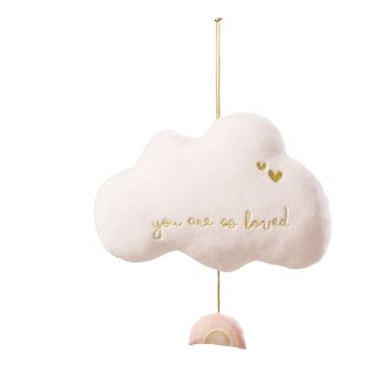 LOU - Nube musical rosa con bordado dorado