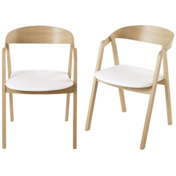 Oakham BUSINESS - Stühle für gewerbliche Nutzung aus Buchenholz und mit weißem Textilbezug (x2)