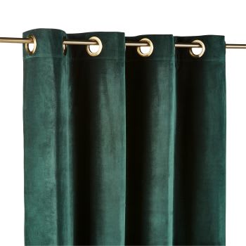 Ösenvorhang aus smaragdgrünem Baumwollsamt, 1 Vorhang 140x300