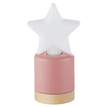OIA - Lampada da tavolo stella beige, rosa e bianca