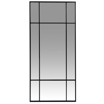 OKLAHOMA - Miroir rectangulaire fenêtre en métal noir 50x110