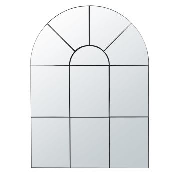 ORANGERIE - Gebogen spiegel van zwart metaal - 50 x 70 cm