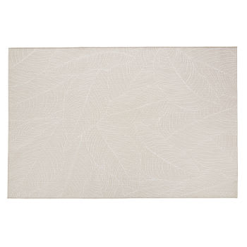 ERIEAU - Outdoor-Jacquard-Webteppich, Blättermotiv, beige, 160x230cm